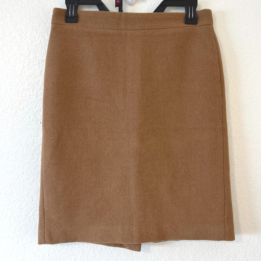 J.Crew Mercantile Camel Brown Wool Blend Pencil Skirt Size 0 Professional Office